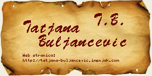 Tatjana Buljančević vizit kartica
